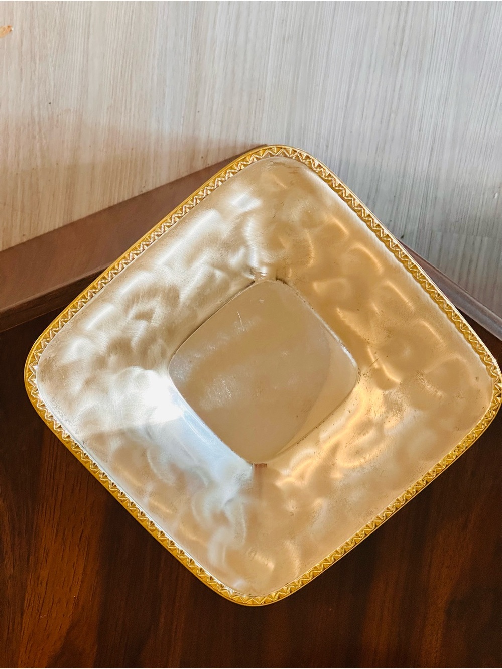VTG WMF-IKORA Art Decor Silver Plated Tarnish Resistant Tray Dish Gold Rim